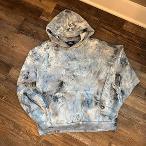 Riverside tool and dye blue tie dye heavy hoodie sweatshirt